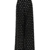 Dolce & Gabbana Black Crystal Embellished Wide Leg Pants