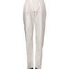 Dolce & Gabbana White High Waist Straight Dress Trouser Pants