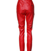 Dolce & Gabbana Red Viscose High Waist Tapered Trouser Pants