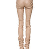 Dolce & Gabbana Beige Lace Details Mid Waist Skinny Pants
