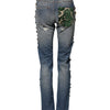 Dolce &amp; Gabbana – Blaue, zerfetzte Skinny-Denim-Jeans mit Verzierung 