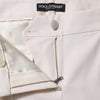 Dolce &amp; Gabbana – Weiße, schmal zulaufende Wollhose mit mittlerer Taille 