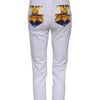 Dolce & Gabbana White Cotton Mid Waist Tapered Trouser Pants