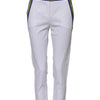 Dolce & Gabbana White Cotton Mid Waist Tapered Trouser Pants