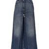 Dolce & Gabbana Blue Cotton High Waist Wide Leg Denim Jeans