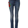 Dolce & Gabbana Blue Cotton Mid Waist Skinny Denim Jeans