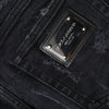 Dolce & Gabbana Black Cotton Tattered Skinny Denim Jeans