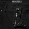 Dolce & Gabbana Black Cotton Skinny Mid Waist Denim Jeans