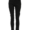 Dolce & Gabbana Black Cotton Logo Skinny Mid Waist Denim Jeans