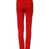 Dolce & Gabbana Red Mid Waist Slim Fit Pants
