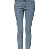 Dolce & Gabbana Blue Cotton PRETTY MidWaist Skinny Denim Jeans
