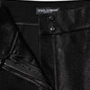 Dolce & Gabbana Black Cotton Stretch Lurex Thread Skinny Pants