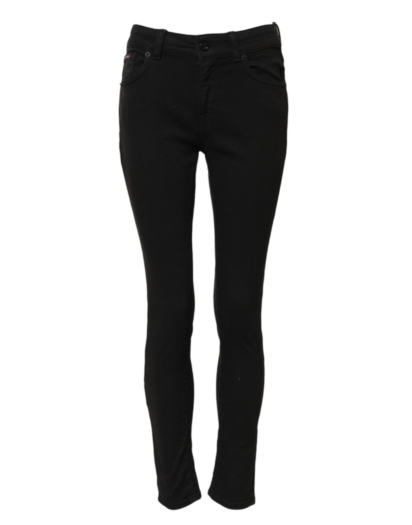 Dolce &amp; Gabbana – Schwarze Skinny-Jeans aus Baumwolle mit mittlerer Taille 