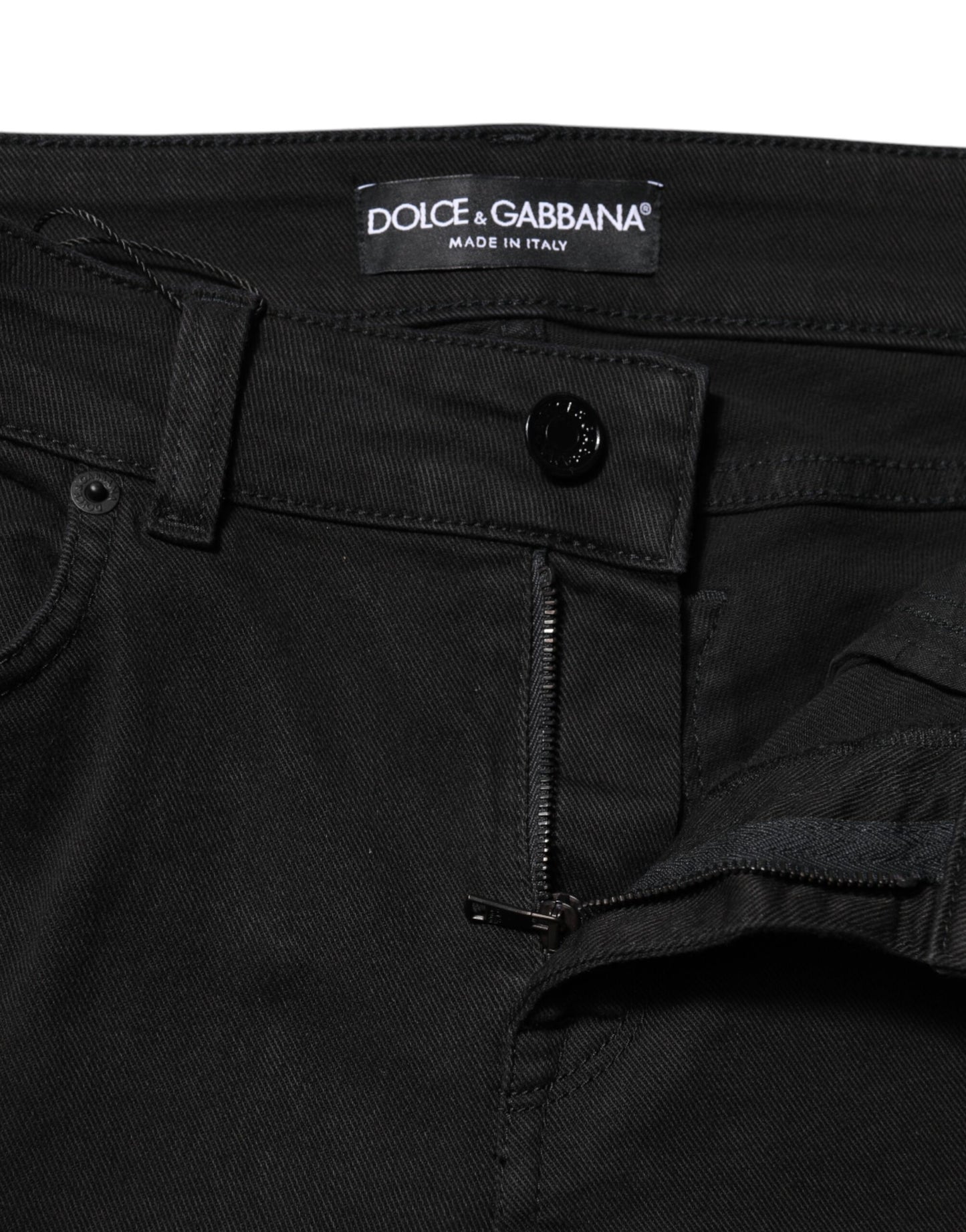 Dolce &amp; Gabbana – Schwarze Skinny-Jeans aus Baumwolle mit mittlerer Taille 