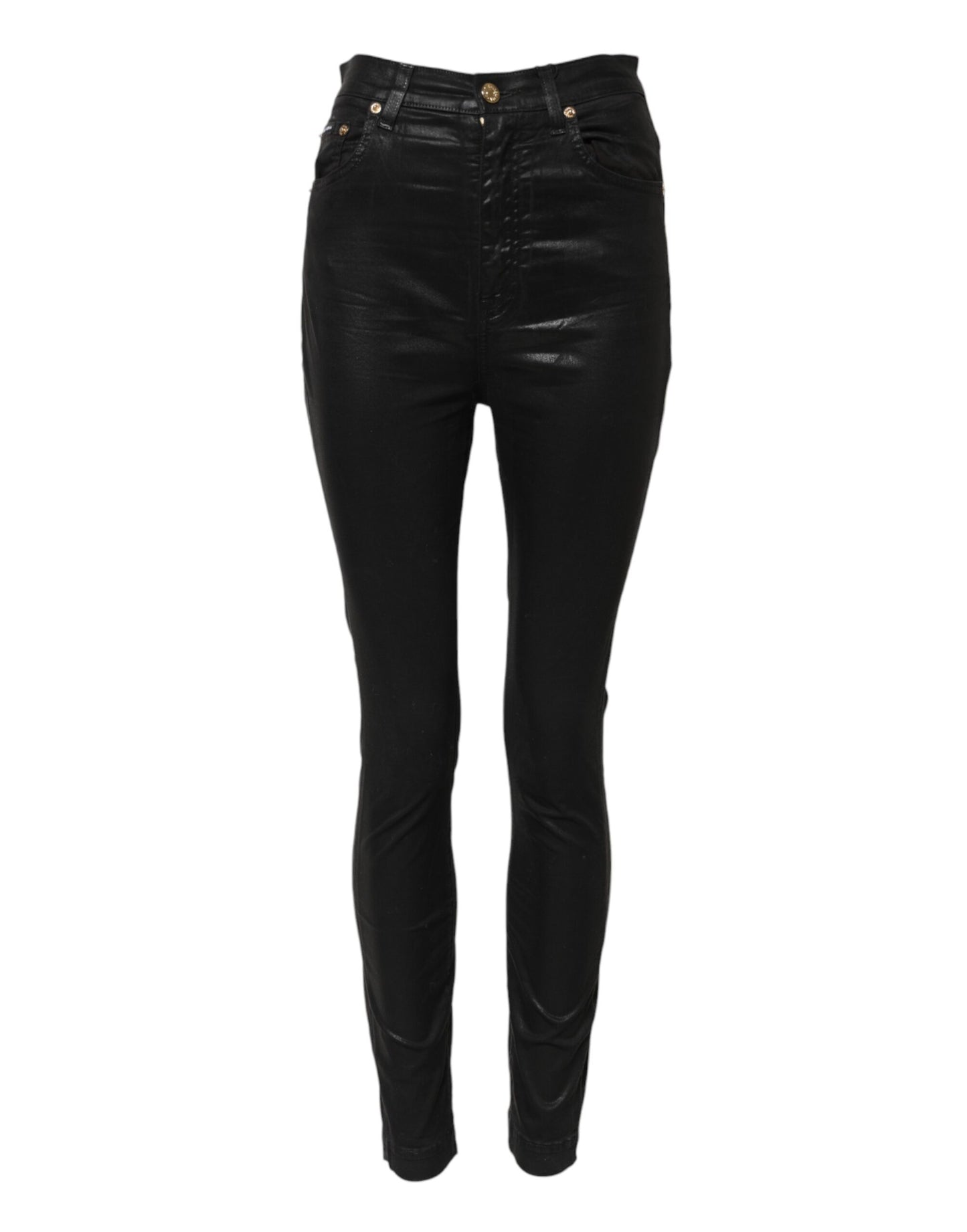 Dolce &amp; Gabbana Schwarze GRACE Skinny Jeans mit hoher Taille