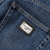 Dolce &amp; Gabbana – Blaue, zerfetzte Baumwolljeans mit weitem Bein 