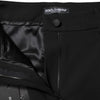 Dolce & Gabbana Black Wool High Waist Formal Pants