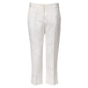 Dolce & Gabbana White Cotton Floral Jacquard Pants