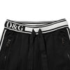 Dolce & Gabbana Black Cotton Jogger Logo Waist Pants