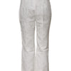 Dolce & Gabbana White Cotton Floral Jacquard Pants