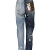 Dolce & Gabbana Multicolor Patchwork Tapered Denim Jeans