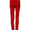 Dolce & Gabbana Red Mid Waist Slim Fit Pants