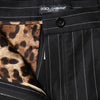 Dolce & Gabbana Black Stripes High Waist Tapered Pants