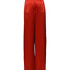 Dolce & Gabbana Red Satin High Waist Wide Leg Pants