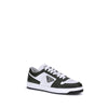 Prada Black Calf Leather Bos Taurus Low Top Sneakers