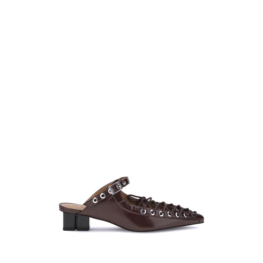 Ganni Brown Polyethylen-Mules