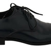 Dolce & Gabbana Blue Leather Dress Derby Formal Mens Shoes