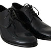 Dolce & Gabbana Blue Leather Polished Dress Derby Shoes