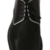 Dolce & Gabbana Black Leather White Line Dress Derby Shoes