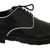 Dolce & Gabbana Black Leather White Line Dress Derby Shoes