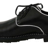 Dolce & Gabbana Black Leather White Line Dress Derby Shoes