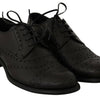 Dolce & Gabbana Black Leather Wingtip Oxford Dress  Shoes