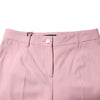 Dolce & Gabbana Pink Wool Mid Waist Tapered Pants