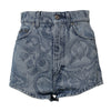Dolce & Gabbana Blue Floral Print Denim Cotton Hot Pants Shorts