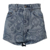Dolce & Gabbana Blue Floral Print Denim Cotton Hot Pants Shorts