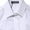 Dolce & Gabbana White Cotton Long Sleeves Collared Shirt Top