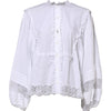 Dolce & Gabbana White Ruffled Lace Embellished Blouse Top
