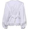 Dolce & Gabbana White Ruffled Lace Embellished Blouse Top