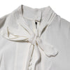 Dolce & Gabbana White Viscose Ascot Collar Long Sleeves Top