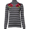 Dolce & Gabbana Gray Floral Embroidery Pullover Sweater