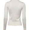 Dolce & Gabbana White Silk Lily Embellished Cardigan Sweater