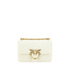 PINKO White Calf Leather Bos Taurus Shoulder Bag