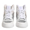Chiara Ferragni White Silver High Top Women Sneakers Shoes