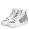 Chiara Ferragni White Silver High Top Women Sneakers Shoes