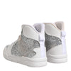 Chiara Ferragni White Silver High Top Women Sneakers Shoes