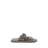Fendi Brown Calf Leather Bos Taurus Flat Sandals
